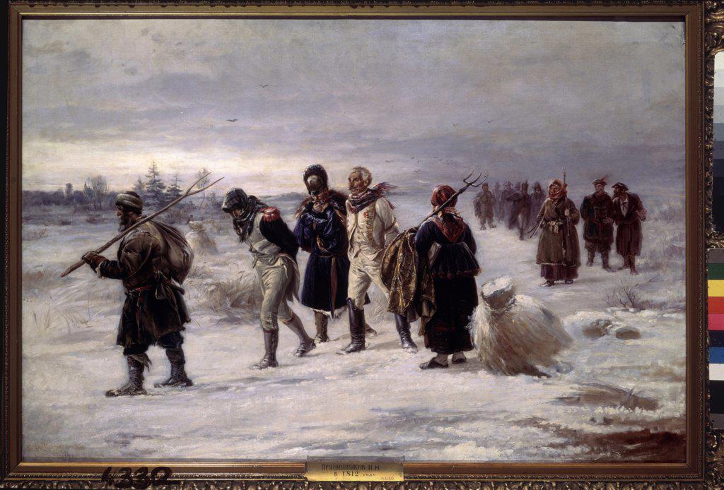 In 1812 by Pryanishnikov, Illarion Mikhailovich (1840-1894)/ State Museum of L. Tolstoy, Moscow/ 1873/ Russia/ Oil on canvas/ Russian Painting of 19th cen./ History