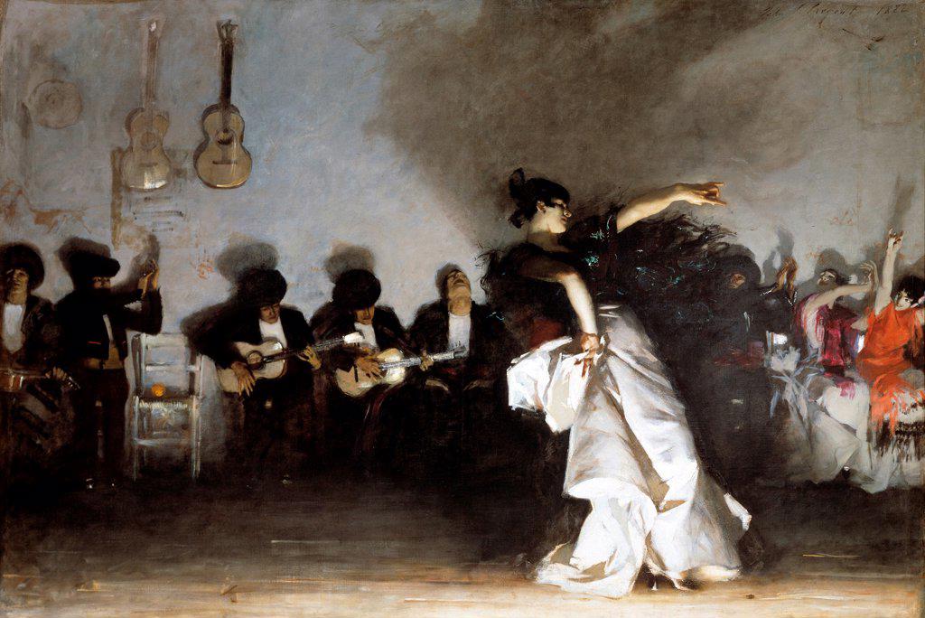 El Jaleo by Sargent, John Singer (1856-1925) / Isabella Stewart Gardner Museum, Boston / Realism / 1882 / The United States / Oil on canvas / Music, Dance,Genre / 232x348