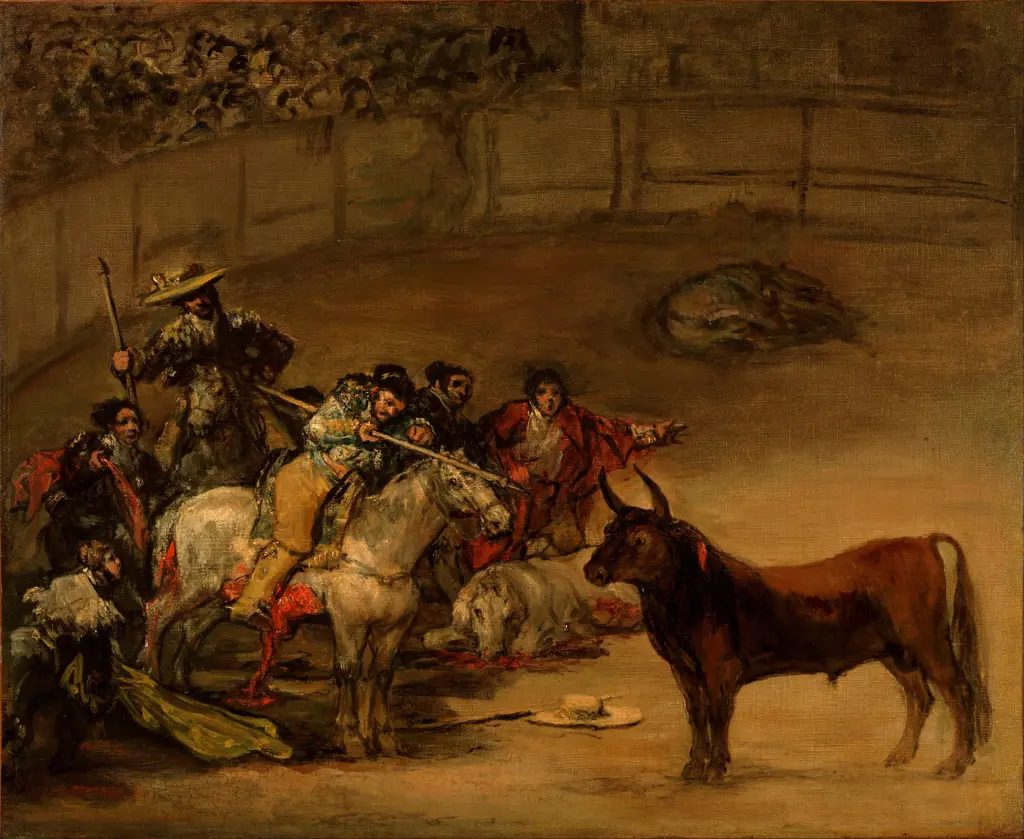 Bullfight, Suerte de Varas by Goya, Francisco, de (1746-1828) / J. Paul Getty Museum, Los Angeles / 1824 / Spain / Oil on canvas / Genre / 49,5x61 / Romanticism