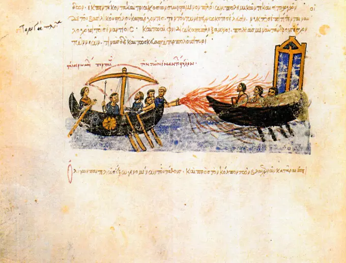 Miniature from the Madrid Skylitzes by Anonymous  / Biblioteca Nacional, Madrid/ 11th-12th century/ Byzantium/ Watercolour on parchment/ Medieval art/ History
