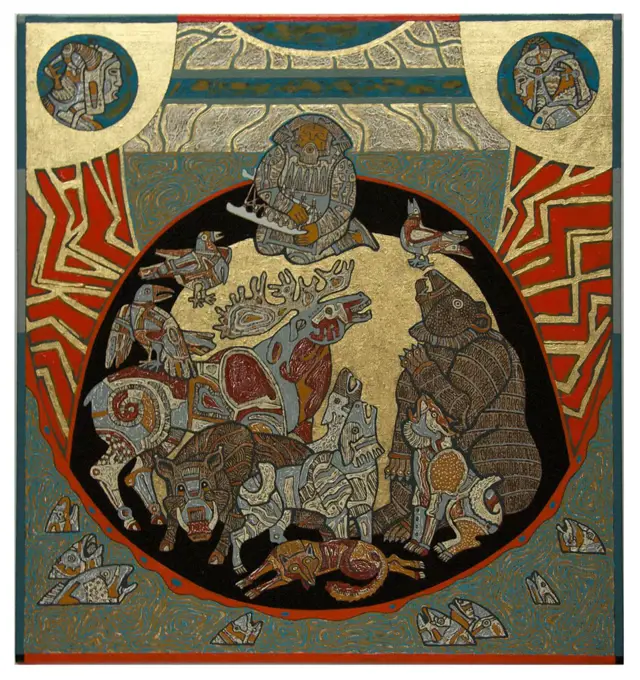 Kantele. Illustration to the national epic Kalevala, Baranov, Igor (*1983)