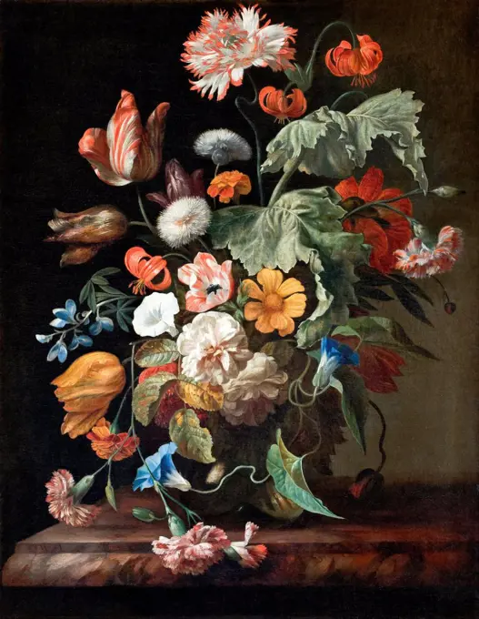 Still-Life with Flowers by Ruysch, Rachel (1664-1750) / Hallwylska Museet, Stockholm /Holland / Oil on canvas / Still Life / 70,5x58,5