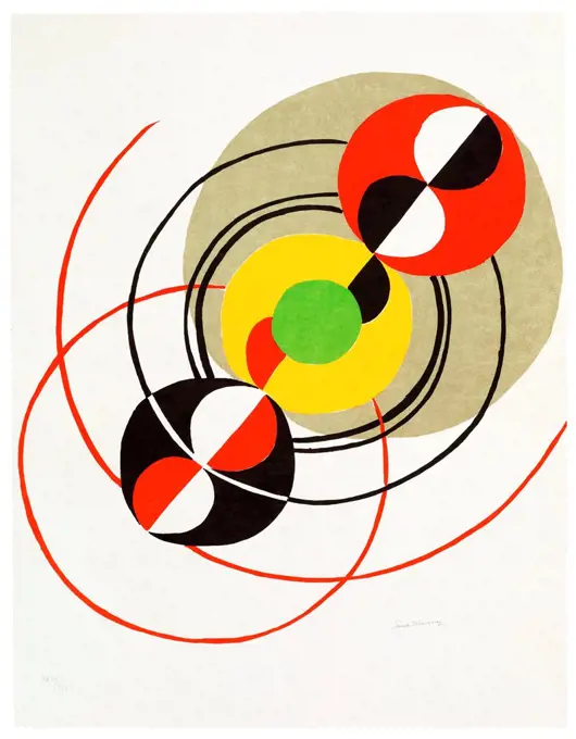 Music Maestro Please by Delaunay-Terk, Sonia (1885-1979) / Private Collection / 1976 / France / Colour lithograph / Abstract Art / 52x49,5