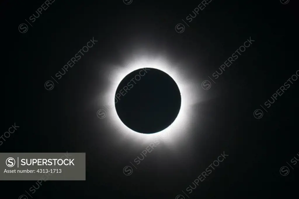 Australia, Queensland, view of total solar eclipse. Total Solar Eclipse of November 14, 2012 over outback Queensland, Australia.