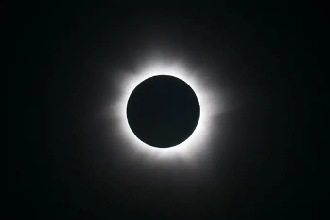 Australia, Queensland, view of total solar eclipse. Total Solar Eclipse of November 14, 2012 over outback Queensland, Australia.