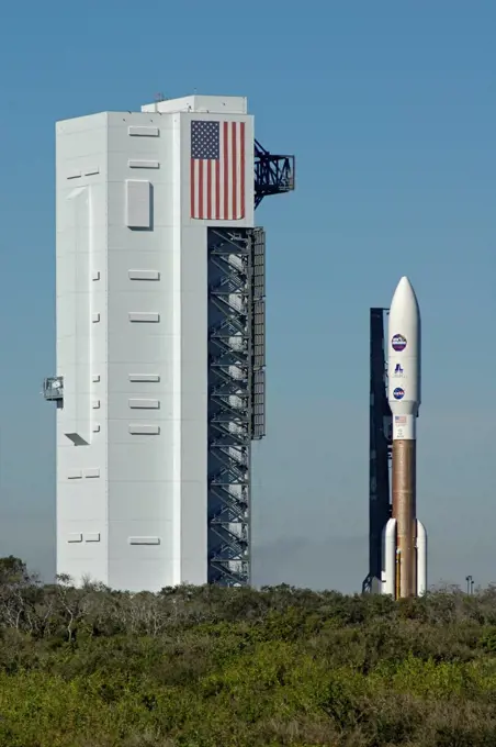 An Atlas V rolls out to Pad 41 for the launch of NASA's New Horizons spacecraft, the world's first mission to Pluto.