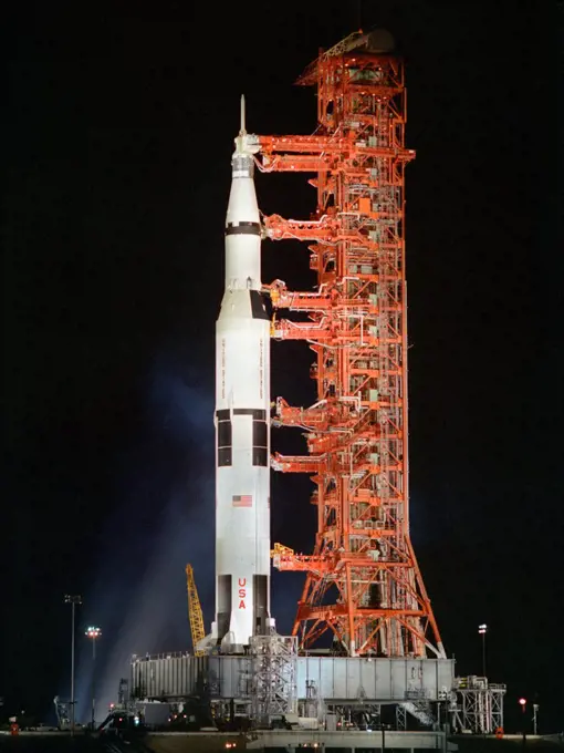 Saturn V Carrying the Apollo 17 at Night