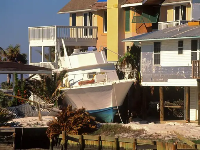 Boat Relocated At Back Door by Hurricane Ivan