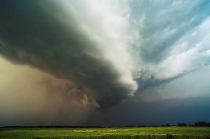 A Supercell Thunderstorm Looms Over Rural Northern Nebraska
