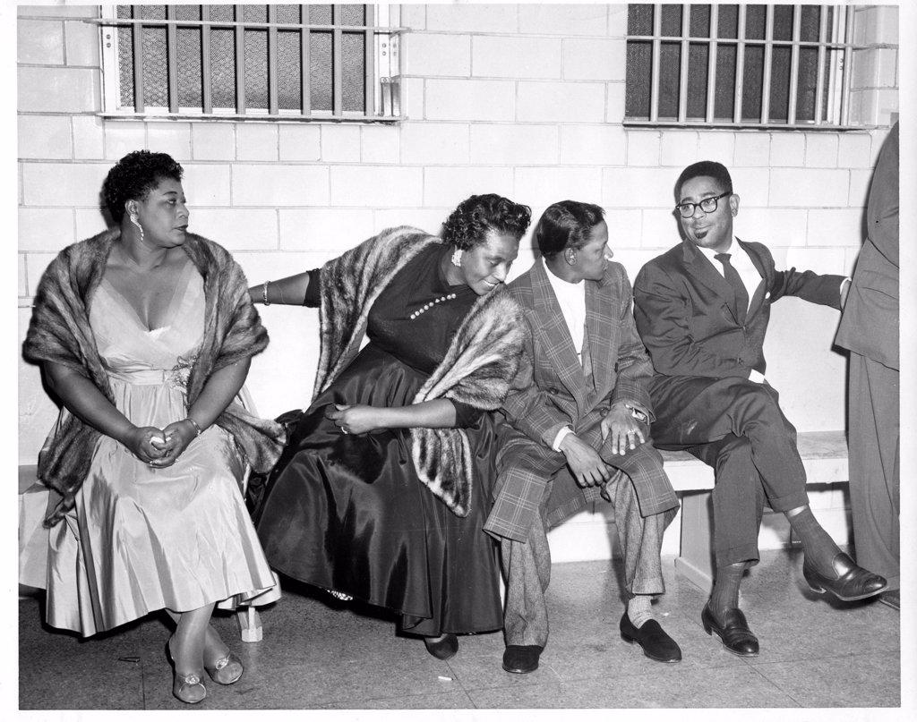 USA, Texas, Huston, Ella Fitzgerald, Georgiana Henry, Illinois Jacquet and trumpeter Dizzy Gillespie in police department