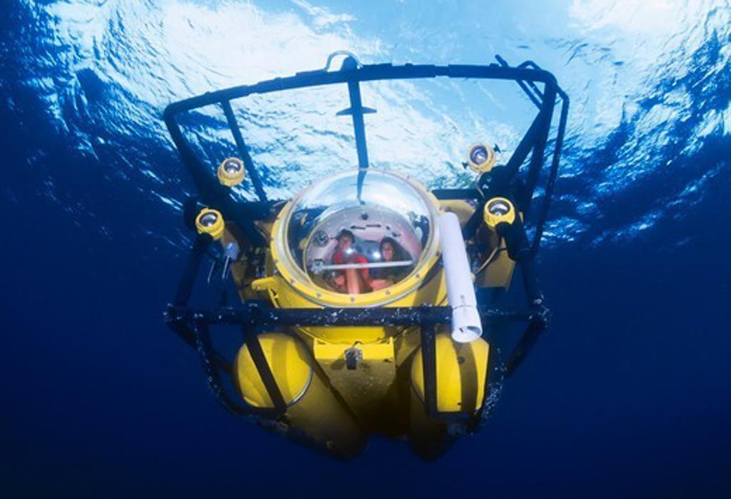 Deep Diving Research Submarine Submerging