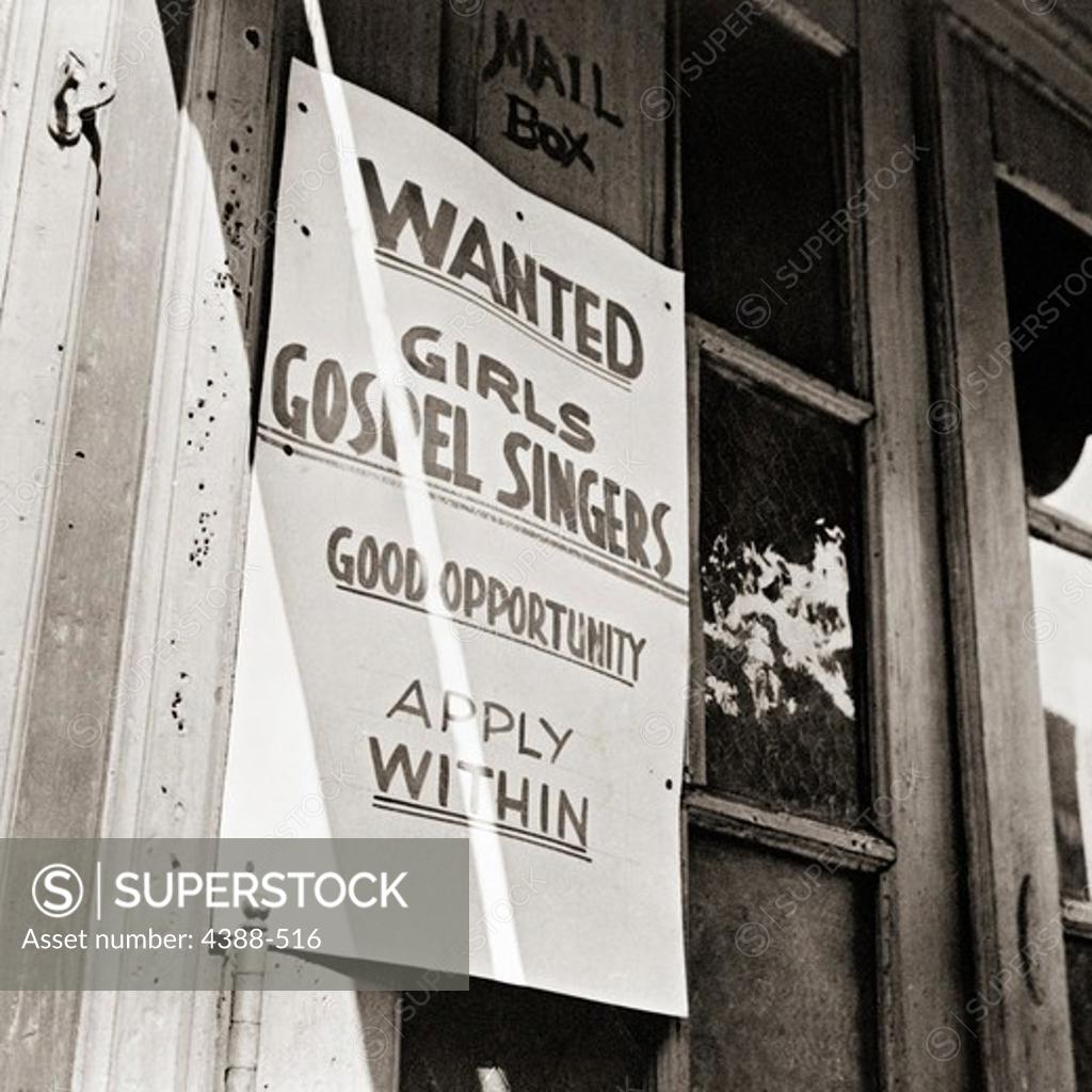 Stock Photo: 4388-516 Advertising for Gospel Singers