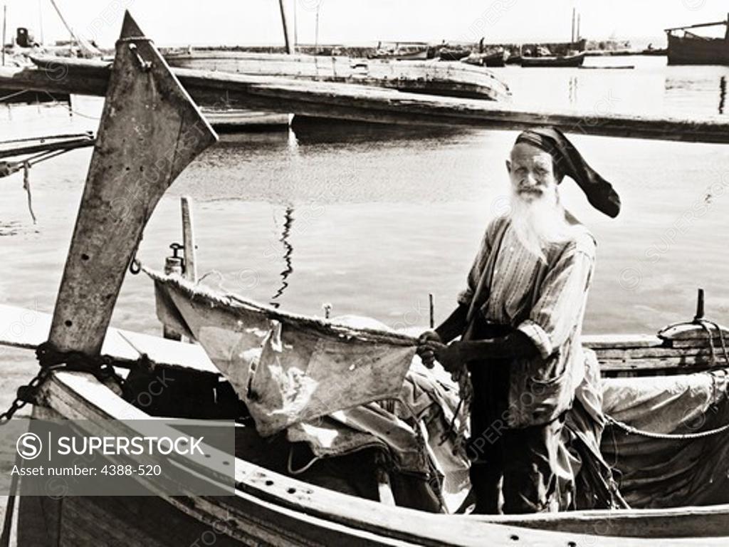 Stock Photo: 4388-520 Sicilian Fisherman