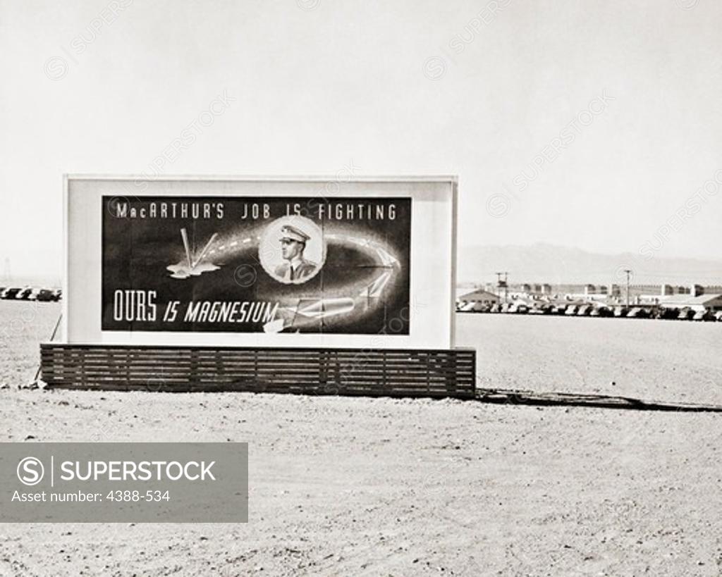 Stock Photo: 4388-534 Sign Outside Magnesium Works