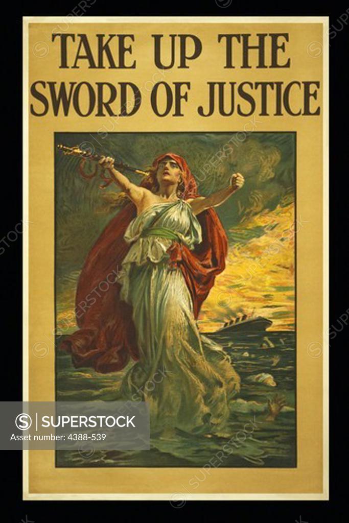 Stock Photo: 4388-539 World War I Poster Calling for Justice