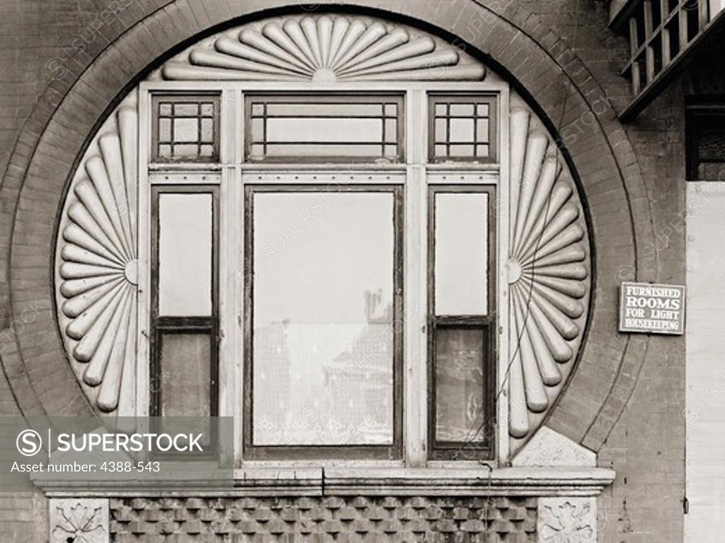 Stock Photo: 4388-543 Window in a Rooming House