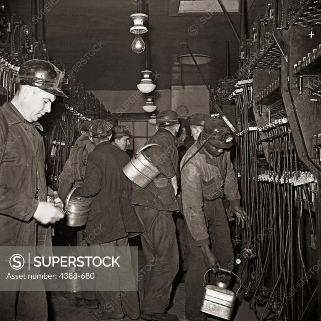 Stock Photo: 4388-680 Miners Preparing