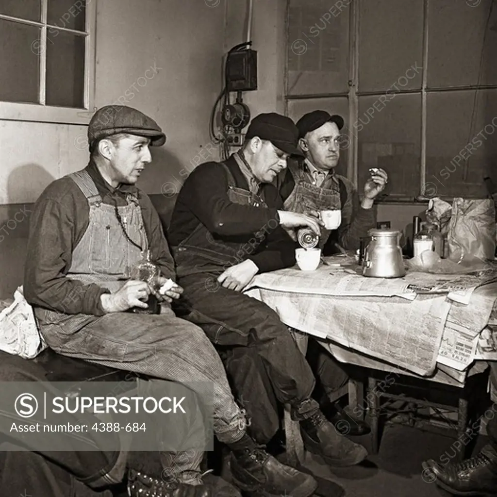 Lunchtime for Rail yard Workers