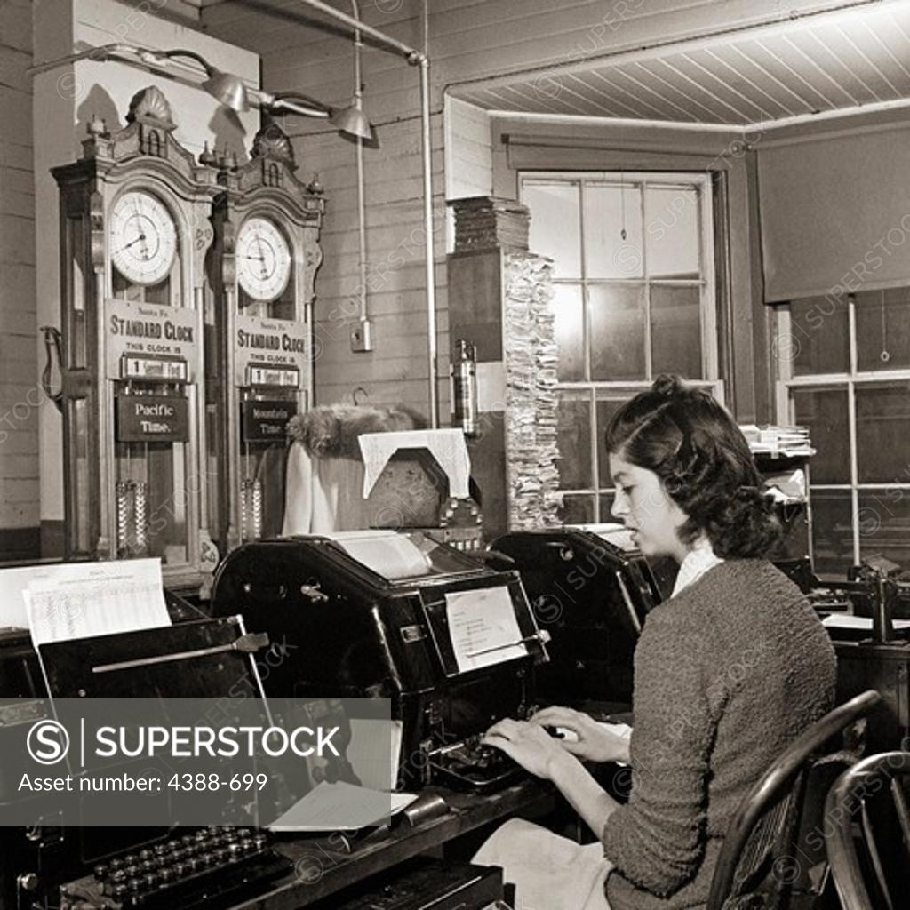 Stock Photo: 4388-699 Teletype Operator