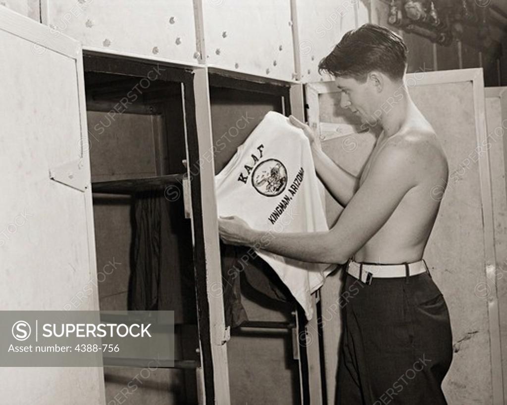 Stock Photo: 4388-756 Soldier Doing Laundry