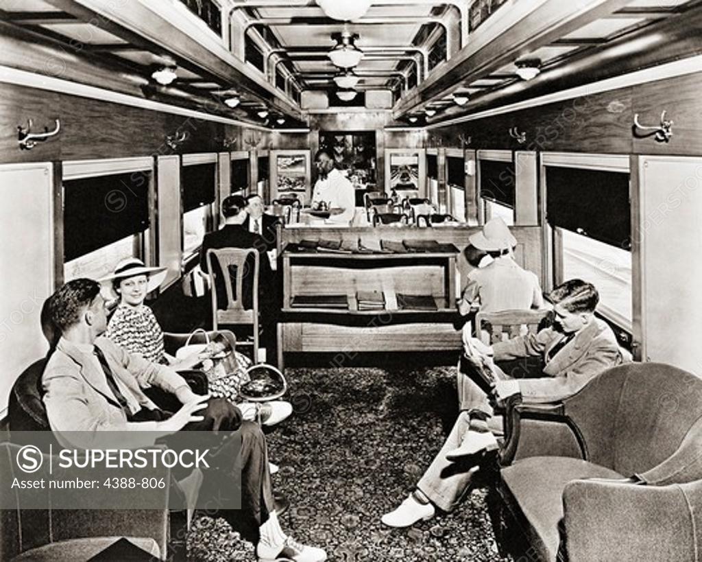 Stock Photo: 4388-806 Sitting in a Lounge Car