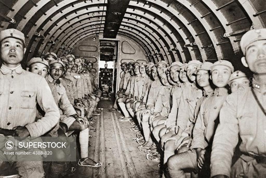Stock Photo: 4388-820 Chinese Soldiers in Plane