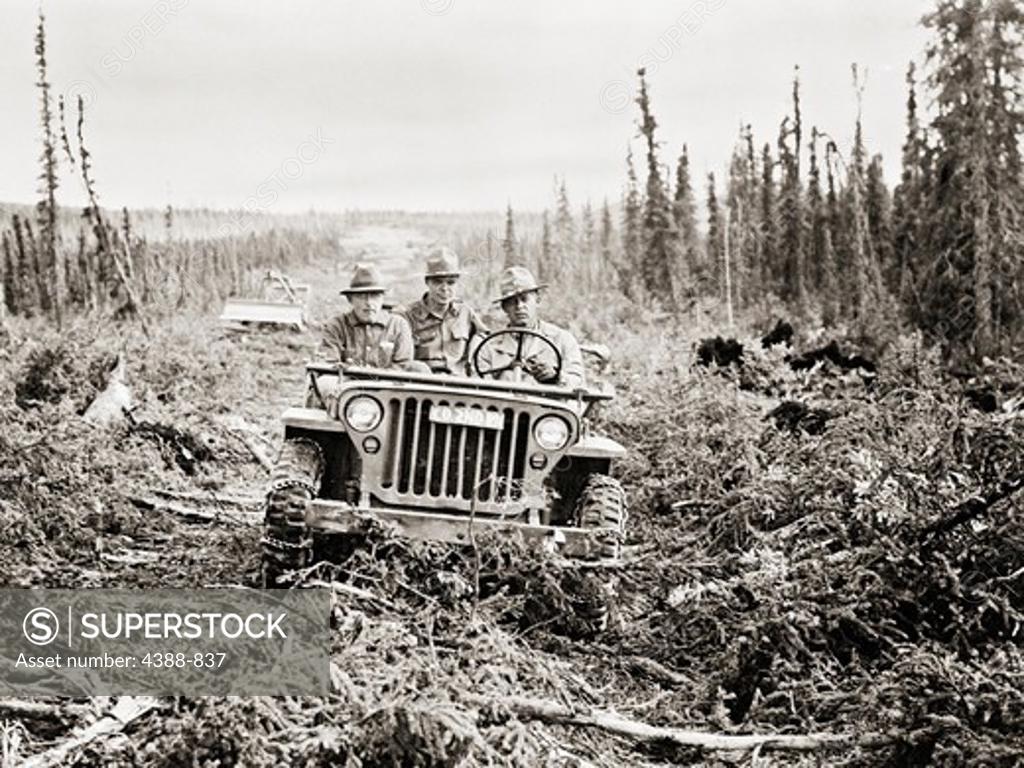 Stock Photo: 4388-837 First Jeep Over ALCAN Highway