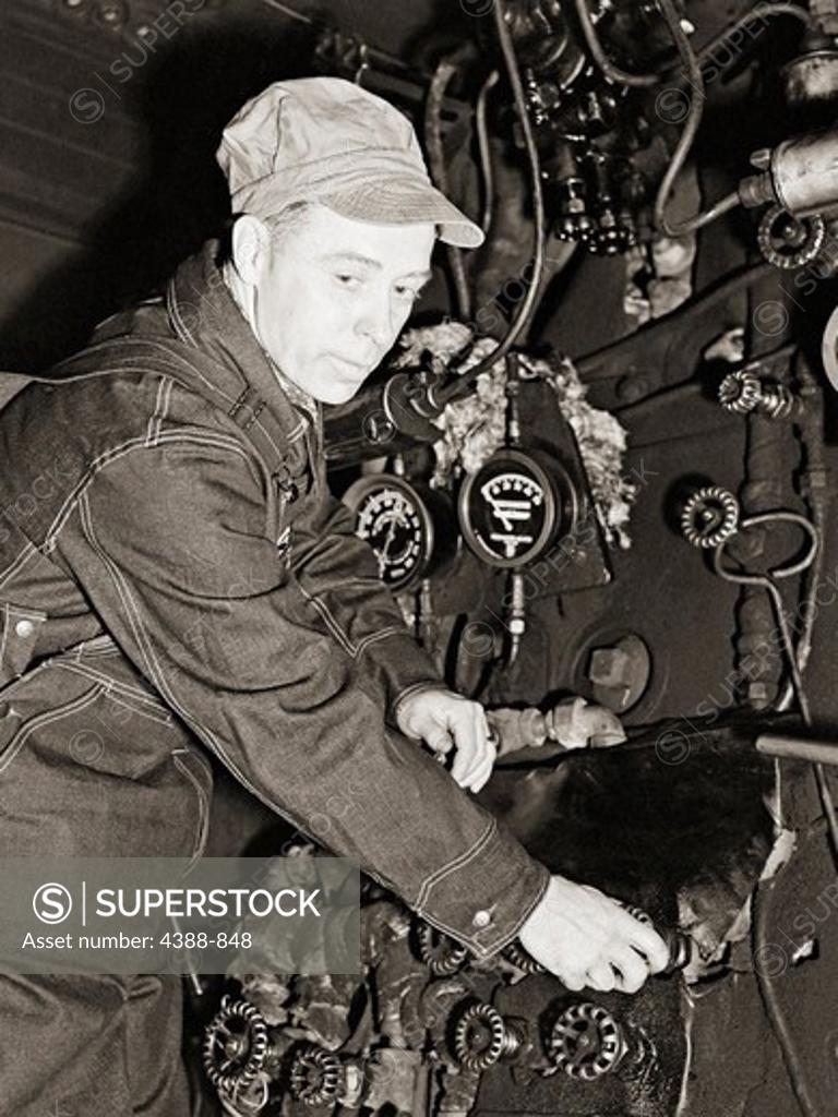 Stock Photo: 4388-848 Switchman at Work