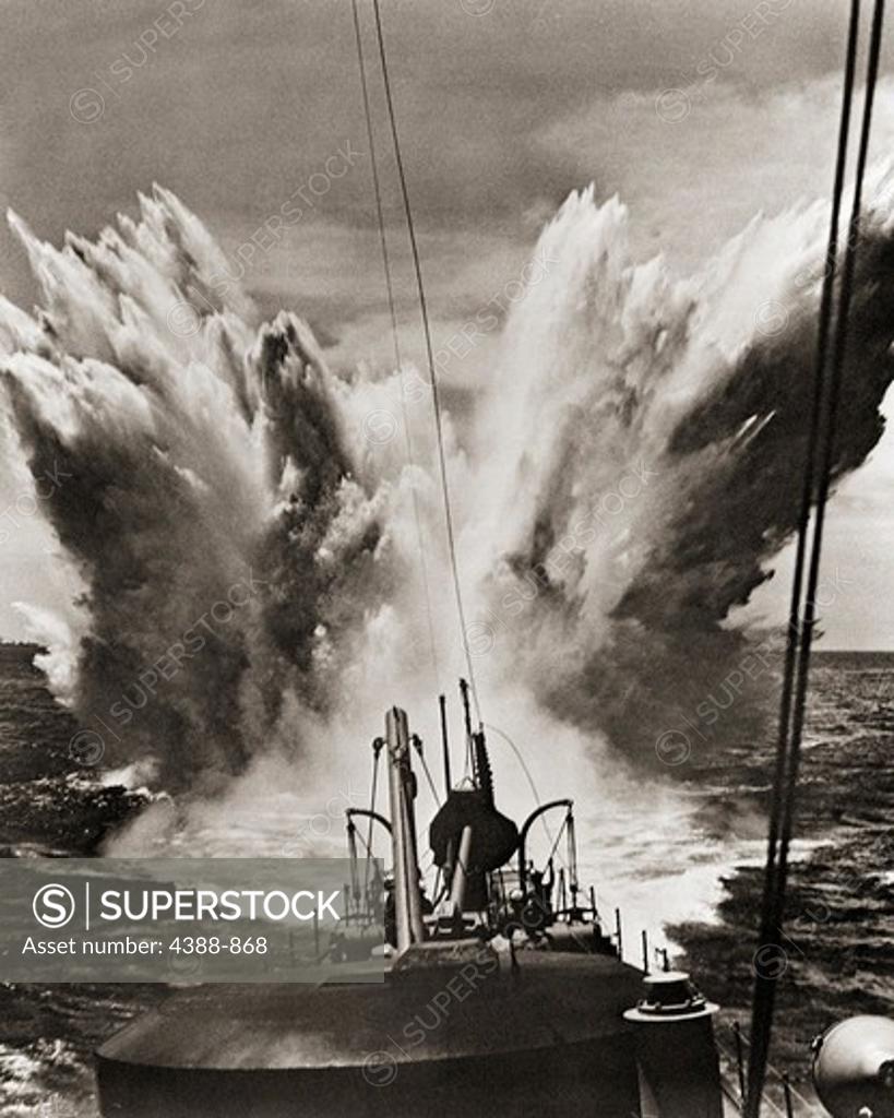 Stock Photo: 4388-868 Explosion at Sea