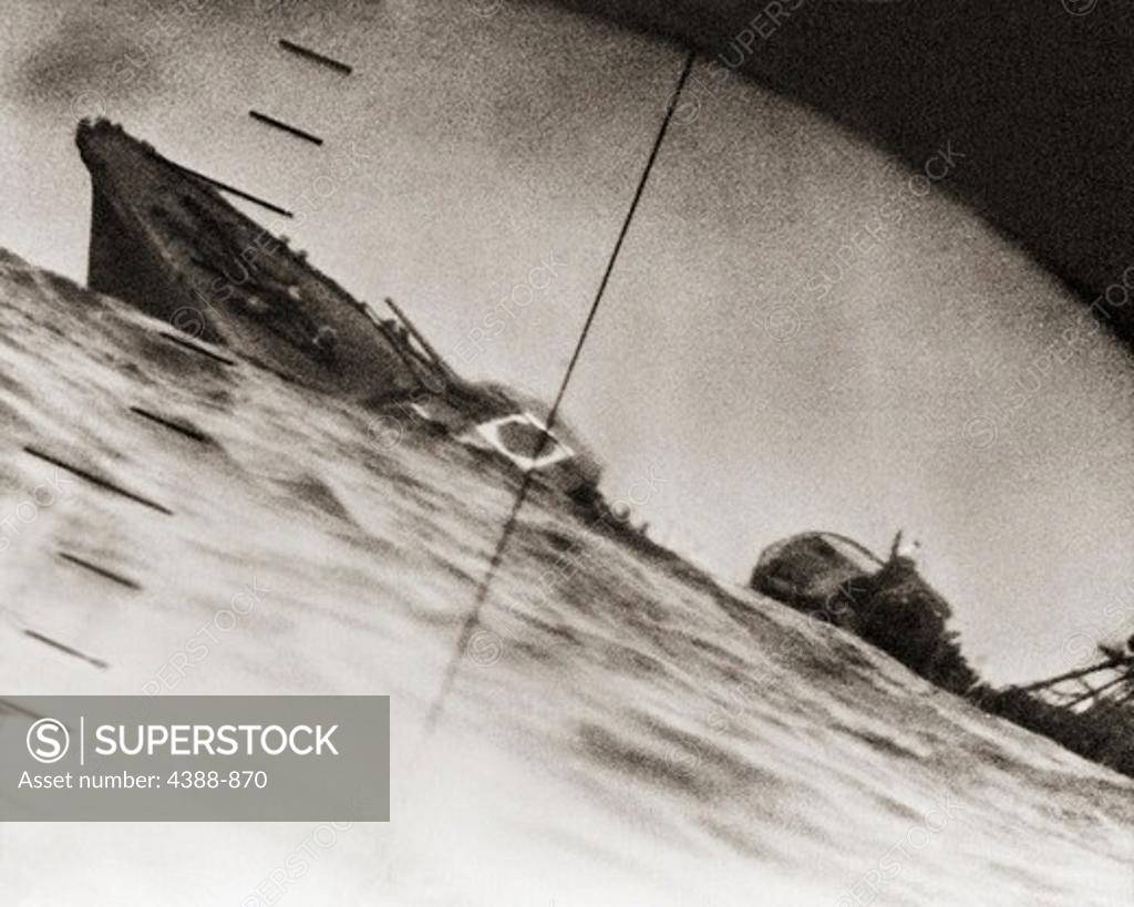 Stock Photo: 4388-870 Sinking Japanese Warship
