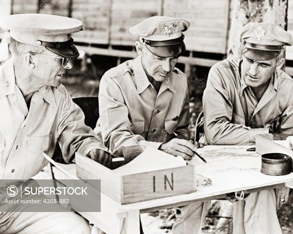 Stock Photo: 4388-883 Generals in Command at Guadalcanal