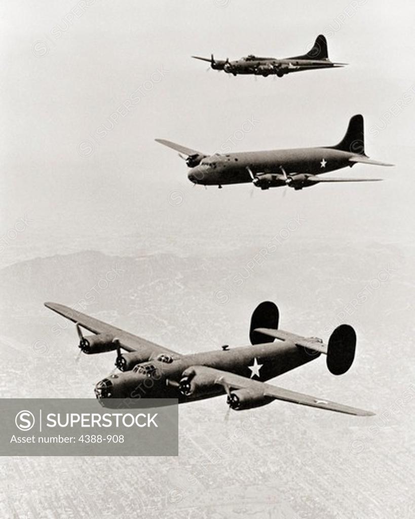 Stock Photo: 4388-908 Warplanes Over Los Angeles