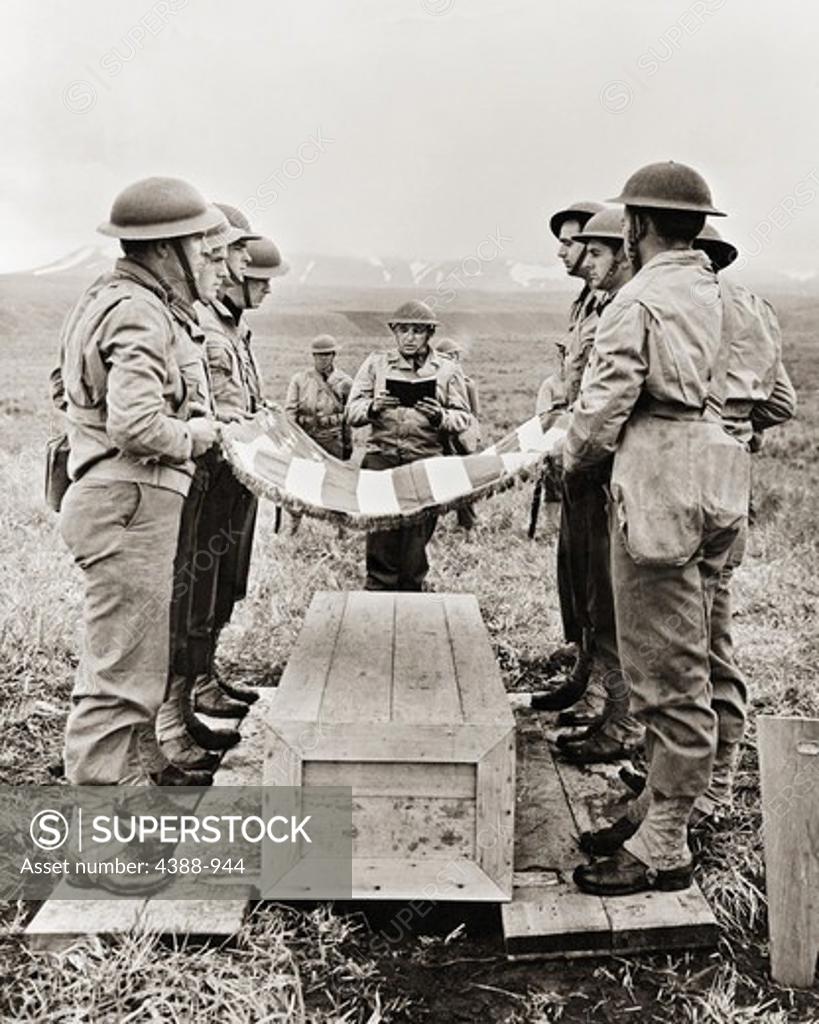 Stock Photo: 4388-944 Military Funeral in Aleutians Islands