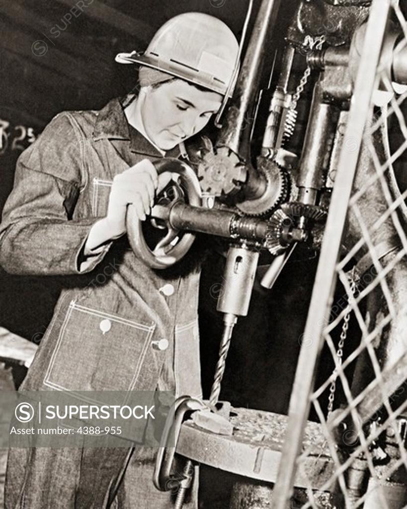 Stock Photo: 4388-955 Drill Press Operator