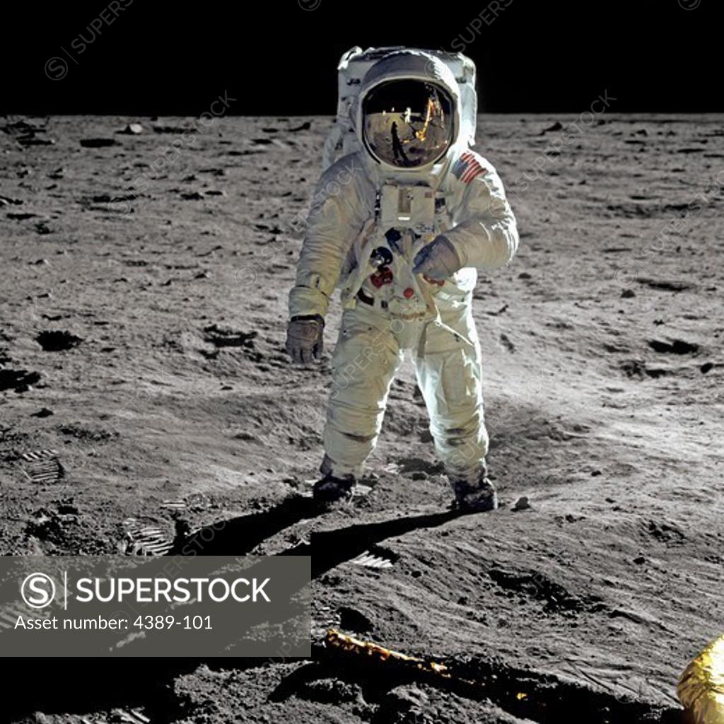 Stock Photo: 4389-101 Buzz Aldrin Walks on the Moon During Apollo 11 Mission