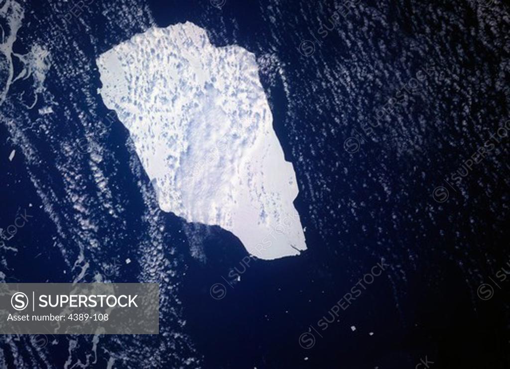 Stock Photo: 4389-108 View From Space of Giant Iceberg