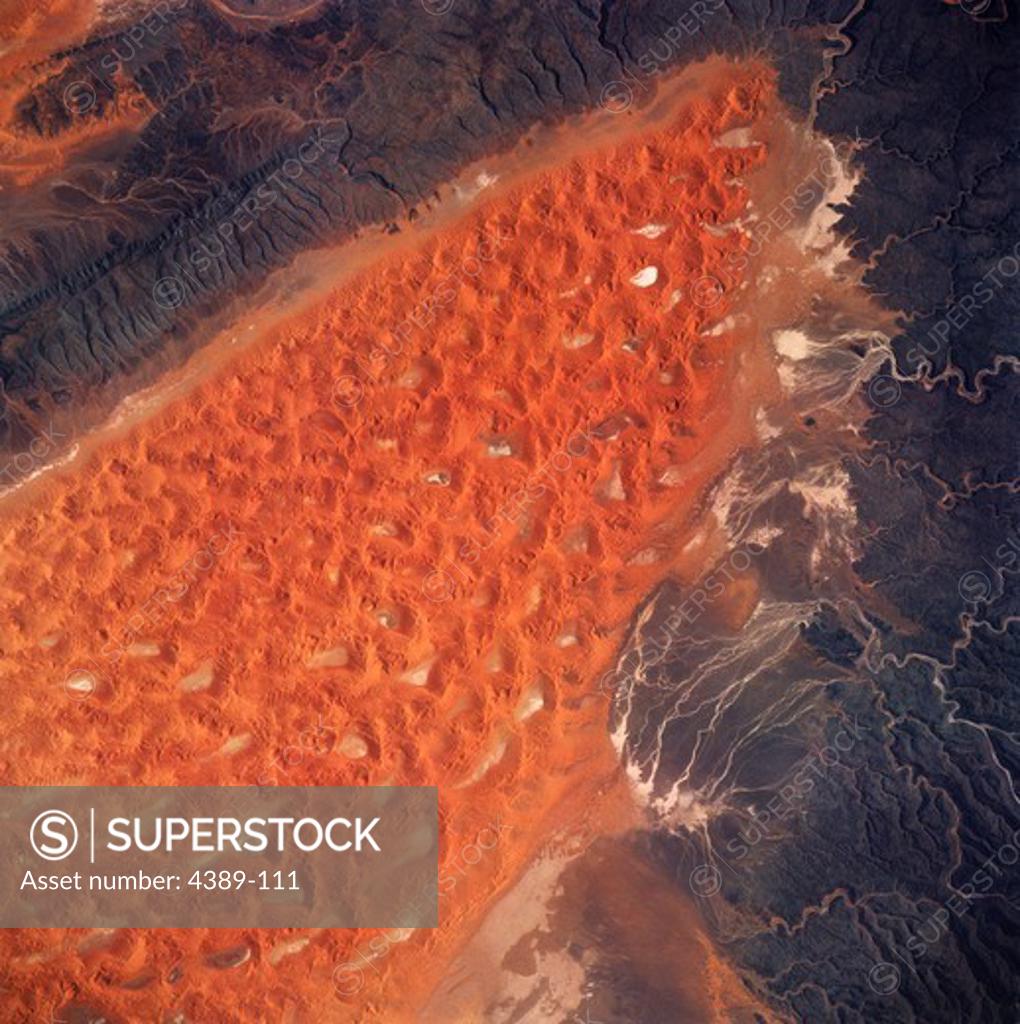 Stock Photo: 4389-111 Algerian Desert as Seen From Space