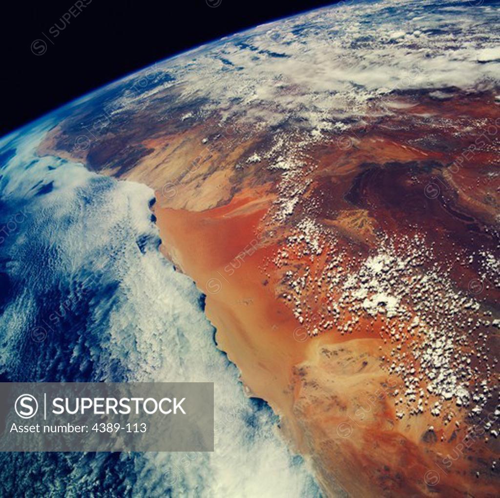 Stock Photo: 4389-113 View From Space of the Namibian Coast and Desert