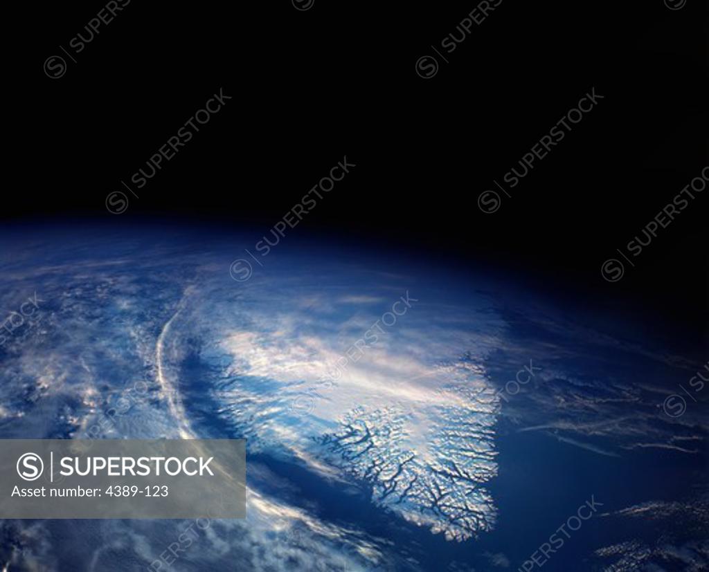 Stock Photo: 4389-123 Greenland From Space