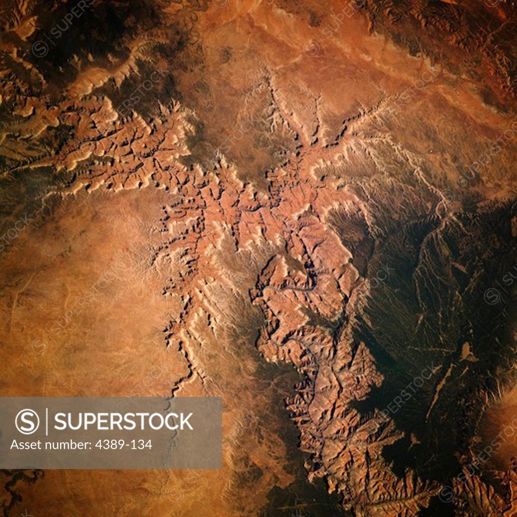 Stock Photo: 4389-134 The Grand Canyon as Seen from Space