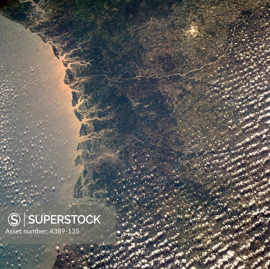 Stock Photo: 4389-135 The Georgia Coast from Space