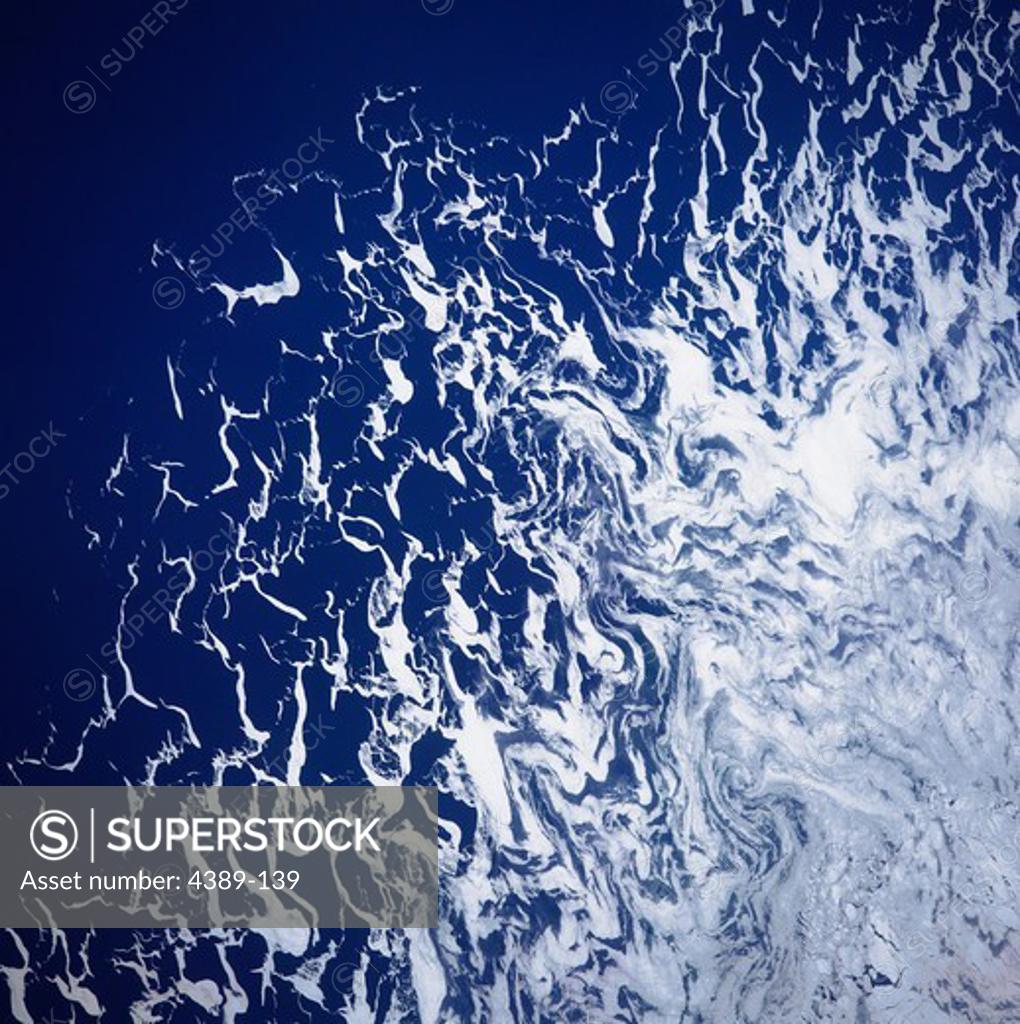Stock Photo: 4389-139 South Atlantic Ice Field from Space