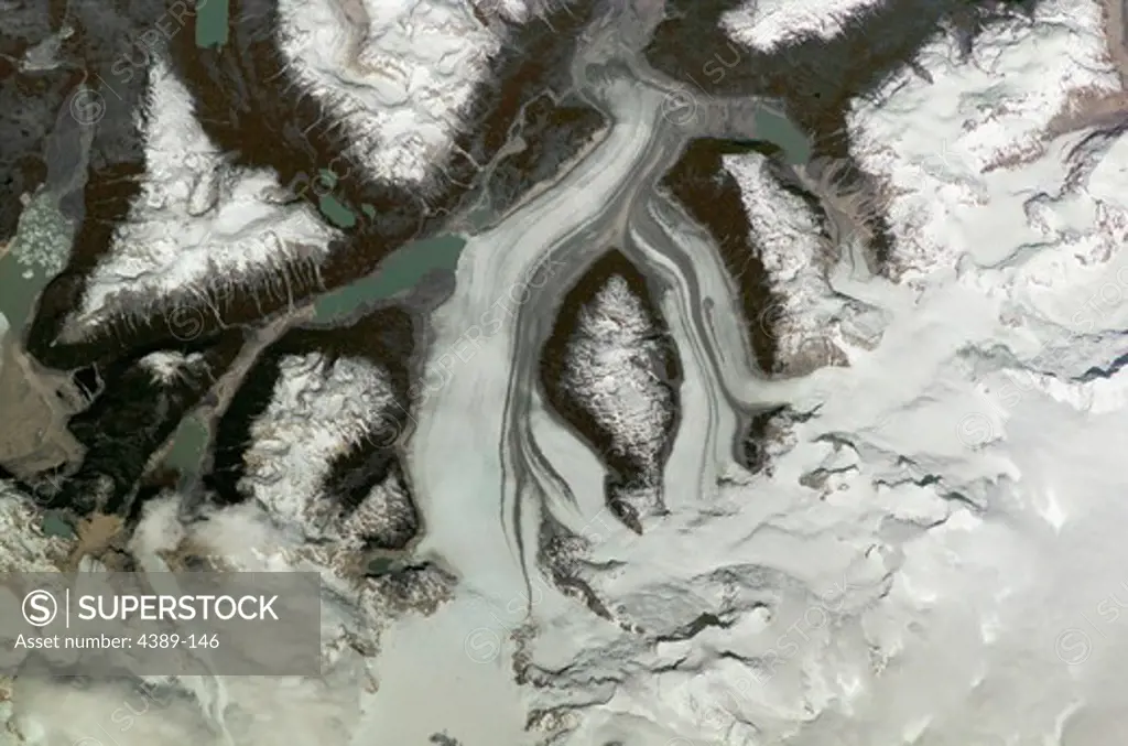 Chilean Glaciers Flow Down the Andes Mountains