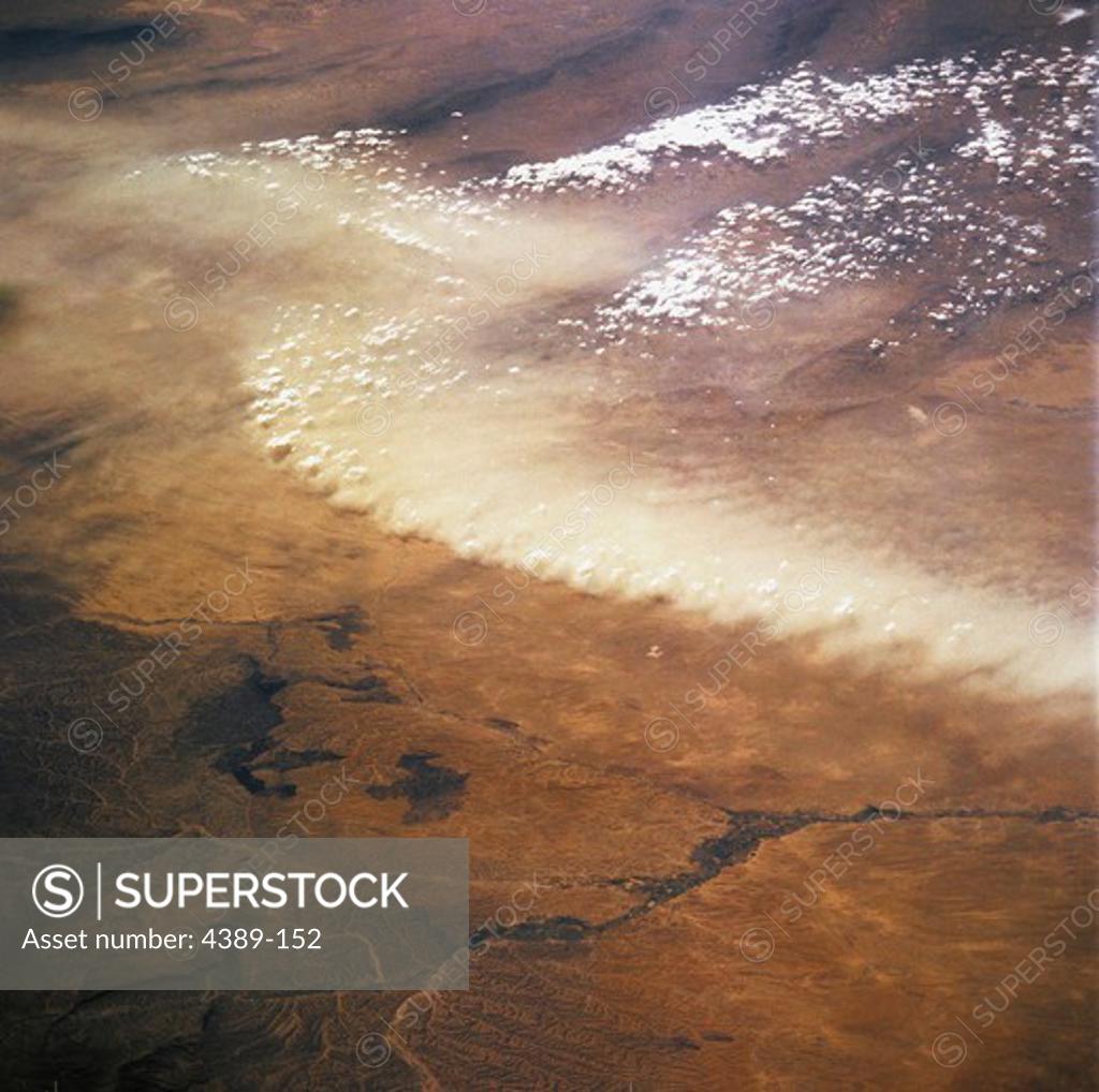 Stock Photo: 4389-152 Afghanistan Dust Storm From Space Shuttle Atlantis in Earth Orbit
