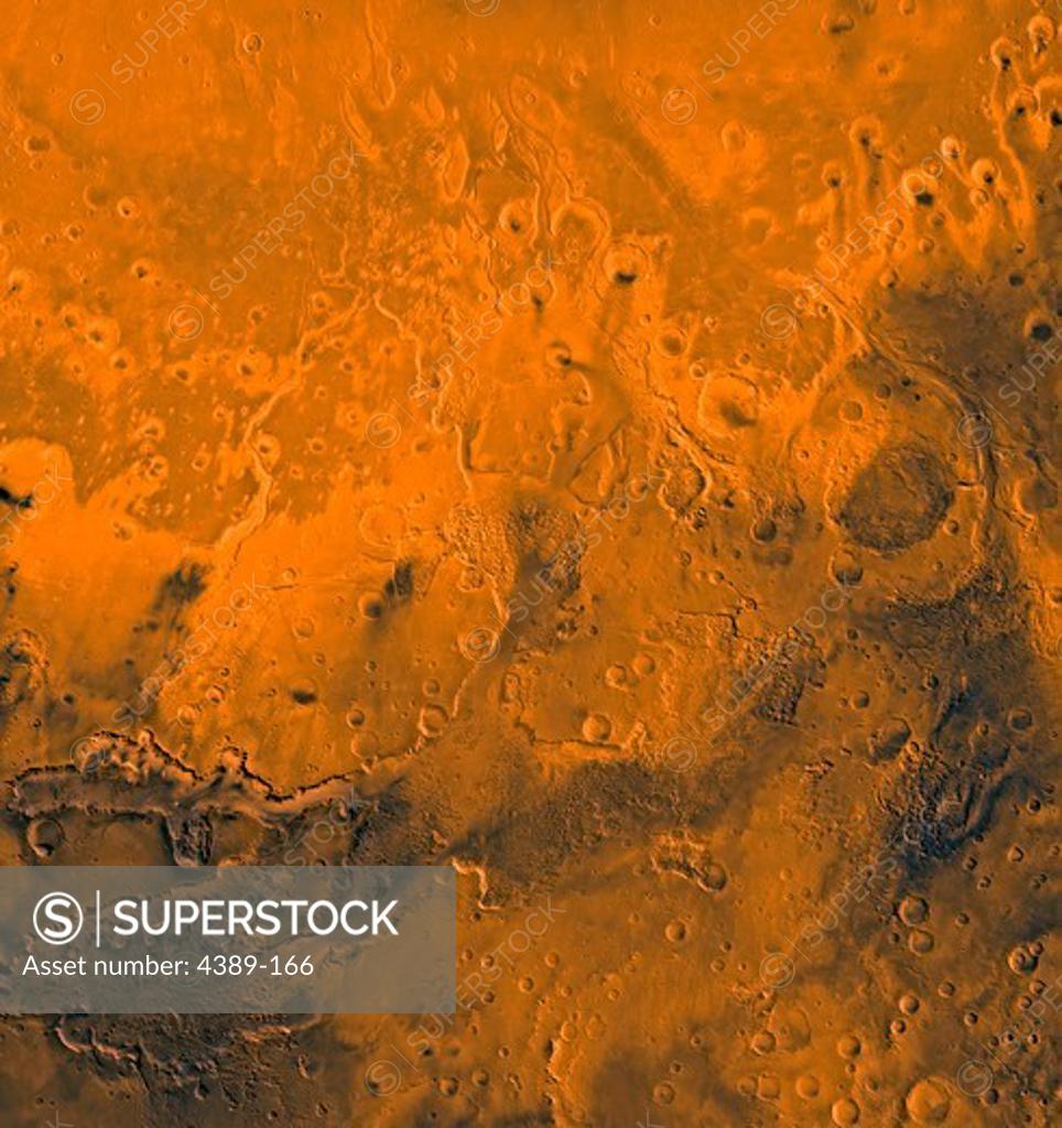Stock Photo: 4389-166 Chryse Outflow Channel, Mars, from Viking Orbiter