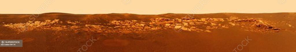 Stock Photo: 4389-195 Panorama of Unusual Rock Outcropping, Mars, From Rover Opportunity