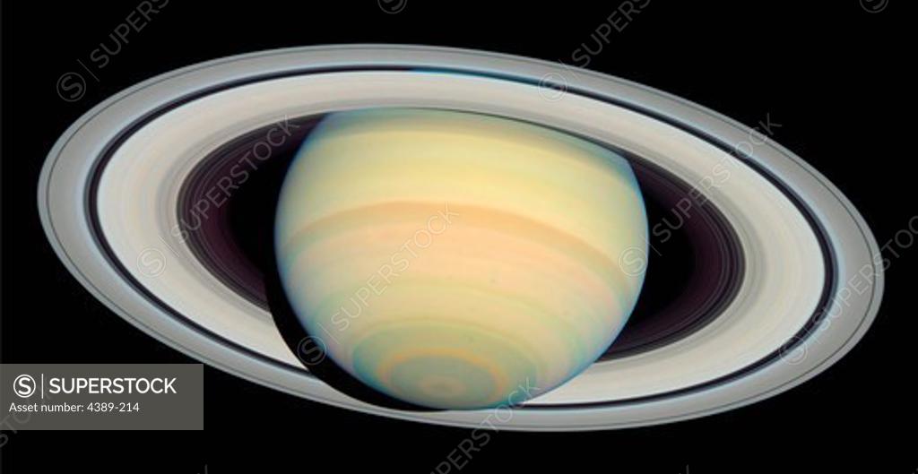 Stock Photo: 4389-214 Beautiful Saturn, as Seen by Hubble Space Telecope