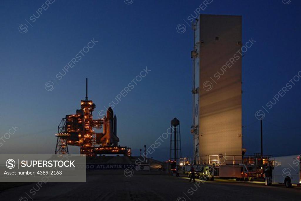 Stock Photo: 4389-2163 Payload Canister Going to Space Shuttle