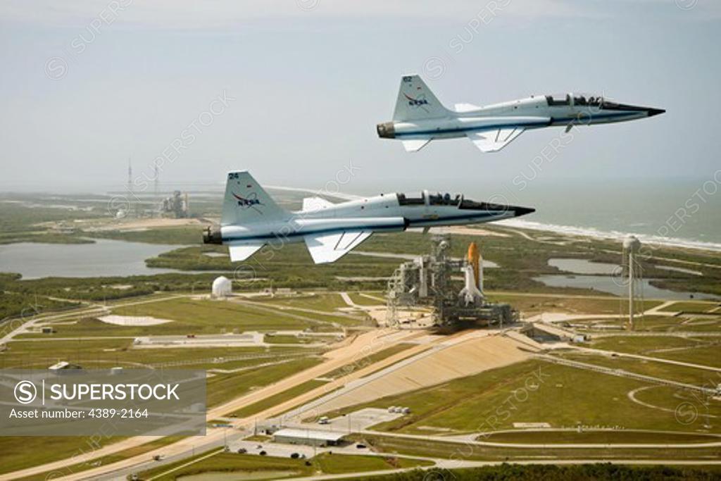Stock Photo: 4389-2164 Flying Over Kennedy Space Center