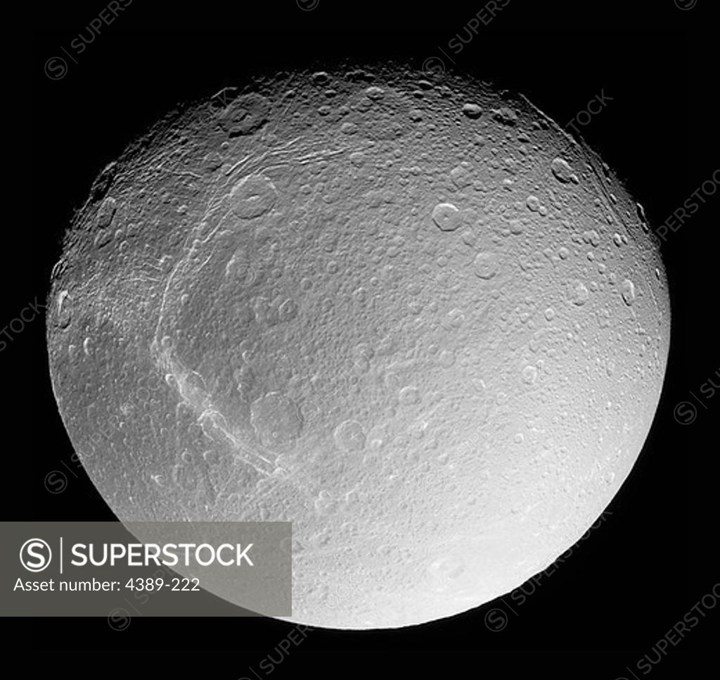 Stock Photo: 4389-222 Saturn's Moon Dione Seen by Cassini